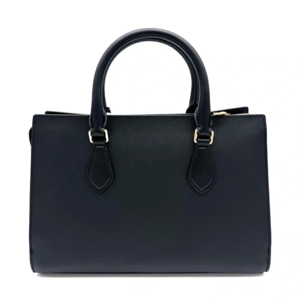 Michael Kors Sheila Medium Center Zip Satchel Crossbody Bag Black